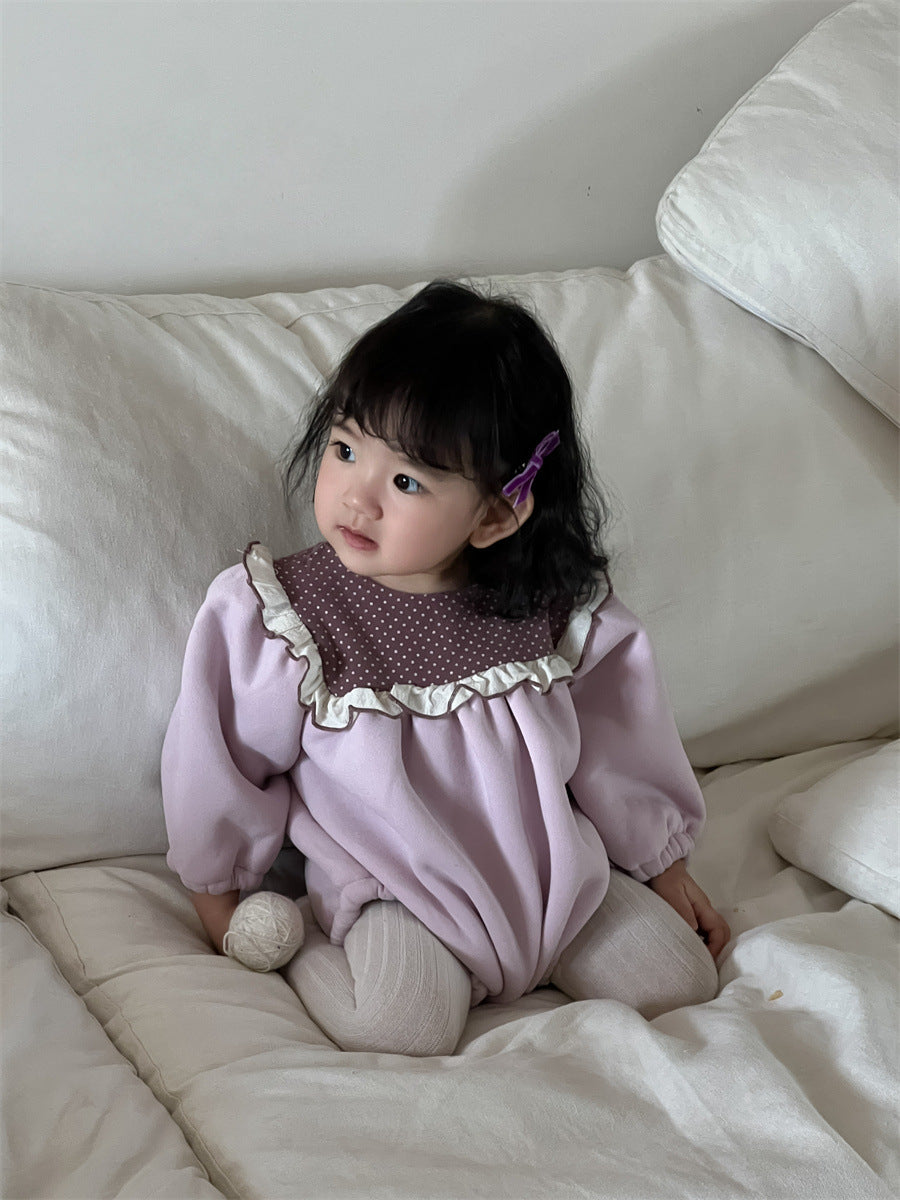 【66-90cm】フリル付き ロンパース