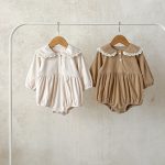 【66-100】フリル襟 コーデュロイ ロンパース - 画像 (4)