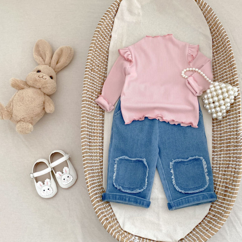 【73-110】フリンジ ストレート デニムパンツ - 画像 (8)