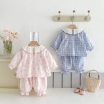 【73-100】フリル襟 カートゥーン プリント ルームウェア セットアップ - 画像 (10)