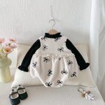 【66-90】 ボア リボン 刺繍 ロンパース - 画像 (9)