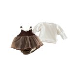 【66-90】 厚みのあるベルベットのスカート ロンパース - 画像 (6)