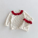 【66-100】丸首 さくらんぼ柄 セットアップ ルームウェア - 画像 (7)