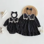 【66-140】 リボン 小花柄 ロンパース or ワンピース - 画像 (4)