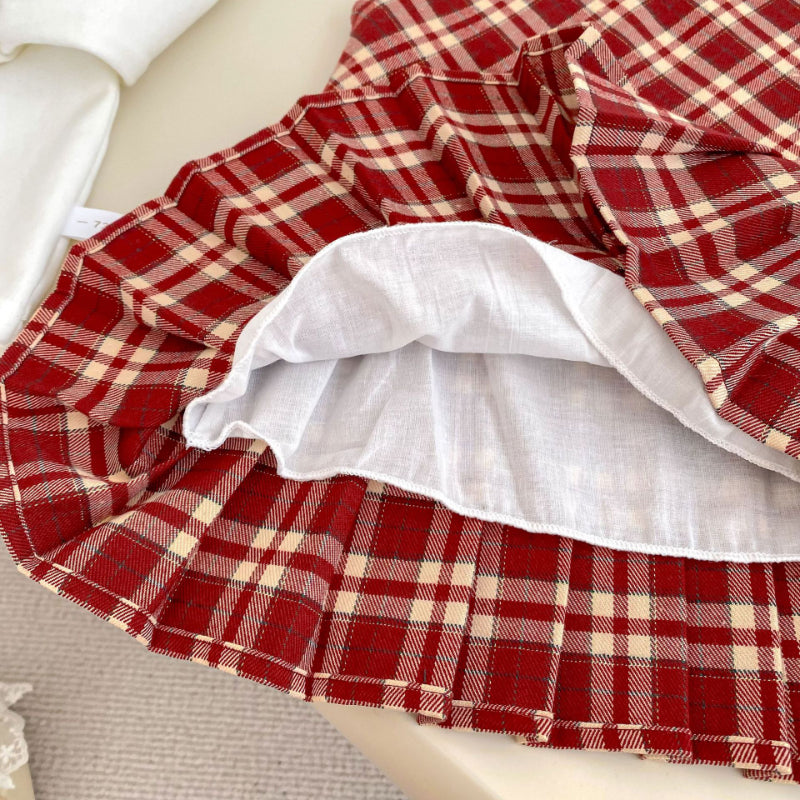 【73-120】学院風 チェック ワンピース or さくらんぼ 刺繍襟 Tシャツ - 画像 (16)