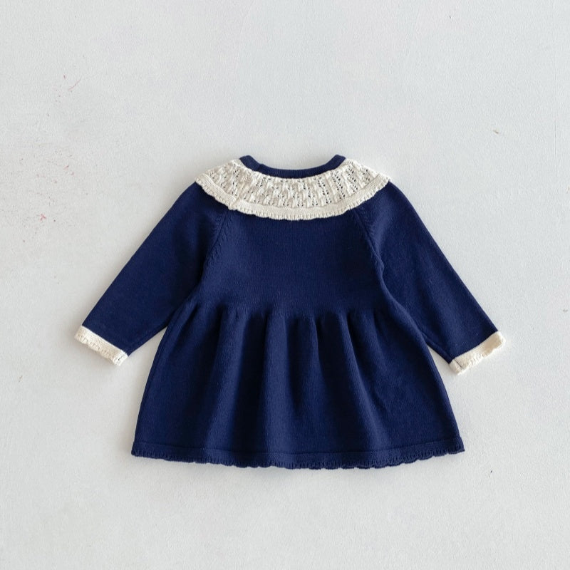【73-110】小花 刺繍 ニット ワンピース - 画像 (10)