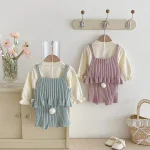 【66-100】 フリル トップス &ネコ 刺繡 3点セット - 画像 (17)