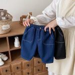 【73-120】 無地 裏起毛 デニムパンツ - 画像 (4)