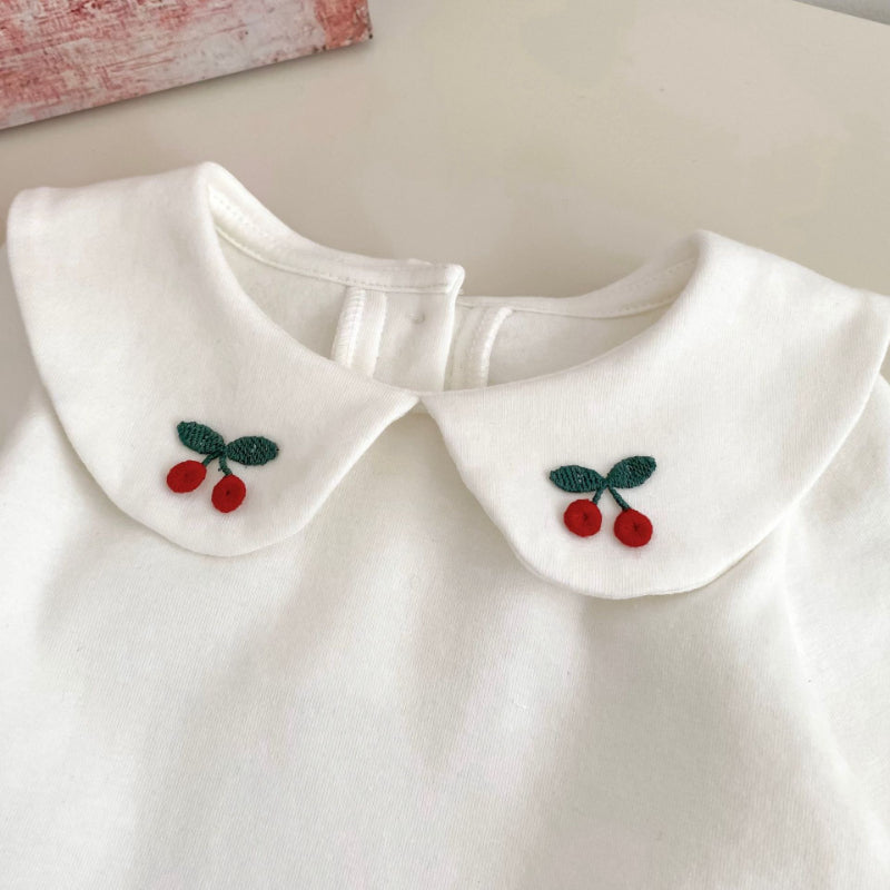 【73-120】学院風 チェック ワンピース or さくらんぼ 刺繍襟 Tシャツ - 画像 (19)