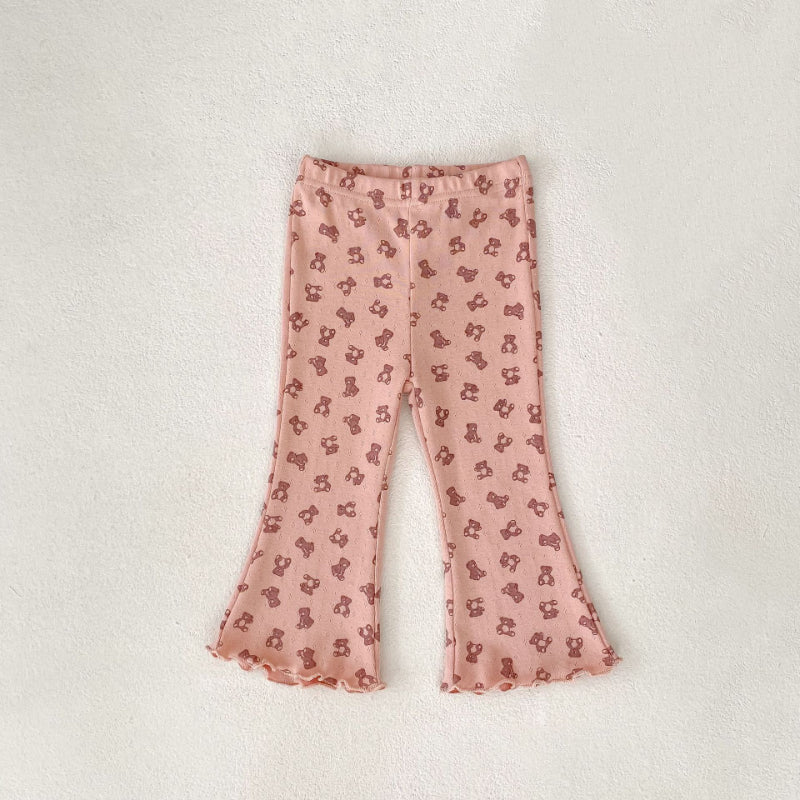 【73-110】小花柄 くまベルボトムパンツ - 画像 (11)