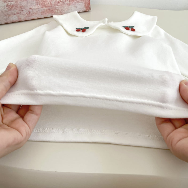 【73-120】学院風 チェック ワンピース or さくらんぼ 刺繍襟 Tシャツ - 画像 (20)