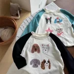 【80-150】 犬柄 Tシャツ