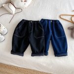 【73-120】 無地 裏起毛 デニムパンツ - 画像 (7)