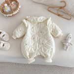 【66-90】 刺繍入り 中綿 カバーオール - 画像 (3)
