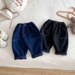【73-120】 無地 裏起毛 デニムパンツ - 画像 (8)