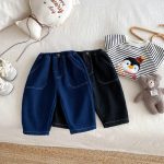 【73-120】 無地 裏起毛 デニムパンツ - 画像 (9)