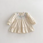 【80-130】 花刺繡 ワンピース - 画像 (2)