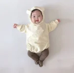 【66-90】ピュアカラーフート付き ロンパース - 画像 (6)