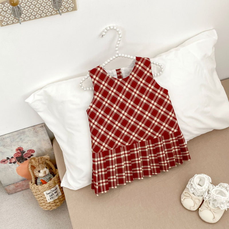 【73-120】学院風 チェック ワンピース or さくらんぼ 刺繍襟 Tシャツ - 画像 (12)