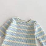 【66-100】 カモデザイン サロペット ＆ ボーダー シャツ 2点セット - 画像 (7)