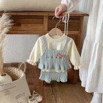 【66-100】 フリル トップス &ネコ 刺繡 3点セット - 画像 (11)