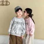 【80-150】 英字プリント トレーナー - 画像 (2)