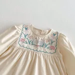 【80-130】 花刺繡 ワンピース - 画像 (3)