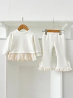 【66-120】 レース ノーカラー 裏ボア セットアップ - 画像 (3)