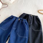 【73-120】 無地 裏起毛 デニムパンツ - 画像 (13)