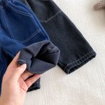 【73-120】 無地 裏起毛 デニムパンツ - 画像 (15)