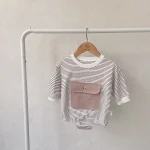 【66-90】ポケット付き ボーダー ロンパース - 画像 (13)