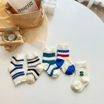 【GOODS】 韓国風 英字ボーダー ソックス 5点セット - 画像 (4)