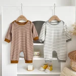 【66-90】 ボーダー ロンパース - 画像 (2)