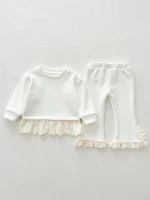 【66-120】 レース ノーカラー 裏ボア セットアップ - 画像 (7)