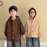 【80-150】 フード付き ポケット付き アウター - 画像 (3)
