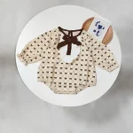 【66-90】 リボンコーデュロイ ロンパース - 画像 (7)