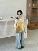 【90-140】 イエローキャミORデニム パンツ ORベージュ トップス - 画像 (11)