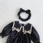 【66-140】 リボン 小花柄 ロンパース or ワンピース - 画像 (11)