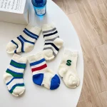 【GOODS】 韓国風 英字ボーダー ソックス 5点セット - 画像 (9)