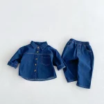 【80-130】 シンプル デニム セットアップ - 画像 (4)