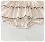 【66-90】 リボン付き ワンピース風 ロンパース - 画像 (9)