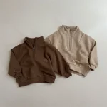 【70-120】 ハーフジッパー パーカー