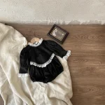 【66-90】 韓国風 フリル襟 ロンパース - 画像 (7)