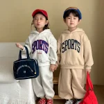 【80-150】 英字プリント ボア付き セットアップ - 画像 (14)