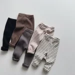 【80-130】韓国風 ボーダー レギンス - 画像 (2)
