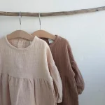 【80-130】 パフスリーブ リネン ワンピース - 画像 (8)