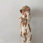 【66-100】アルパカ柄 オールインワン - 画像 (2)
