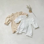 【66-90】パフスリーブノーカラー ロンパース - 画像 (10)