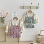 【66-100】 フリル トップス &ネコ 刺繡 3点セット - 画像 (20)