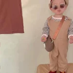 【80-130】 レトロ シンプル サロペット - 画像 (3)